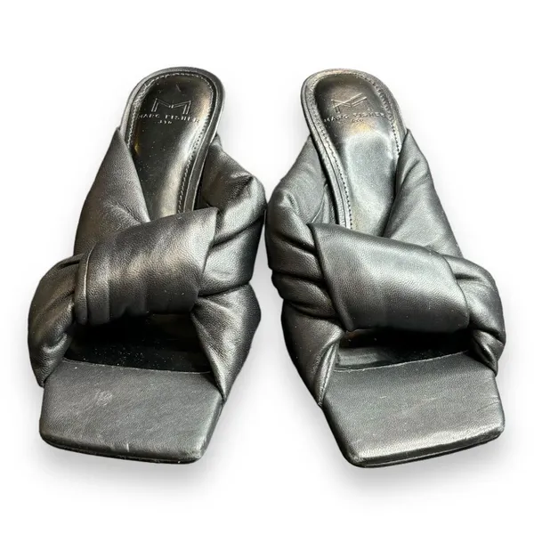 Marc Fisher‎ Women's Black Dellian Sandal Heels Size 7.5 EUC - Image 2