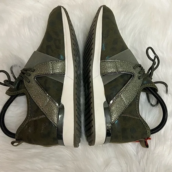 TopModa Green Leopard Print Sneakers‎ Size 7.5 Bin 22 - Image 6