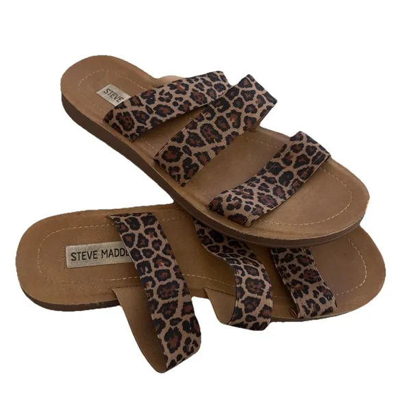 Steve Madden Pascale Leopard Print Flat Sandals Size 8.5 - Image 2