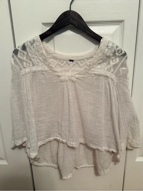 Free People Carry Me Away Crop Top in White - Image 2