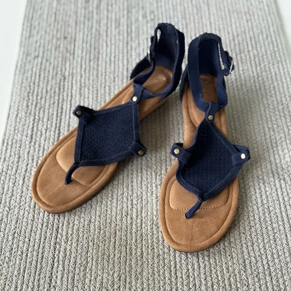Koolaburra by Ugg Navy Blue Perforated Suede Wedge Sandals Sz 9.5 - Image 8