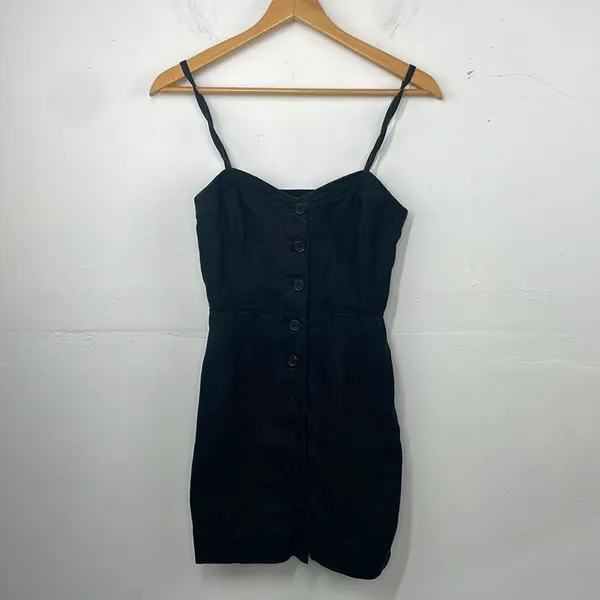 Aritzia Wilfred Dress Black Ducharme Linen Mini Coastal Whimsy Western size 0 - Image 5