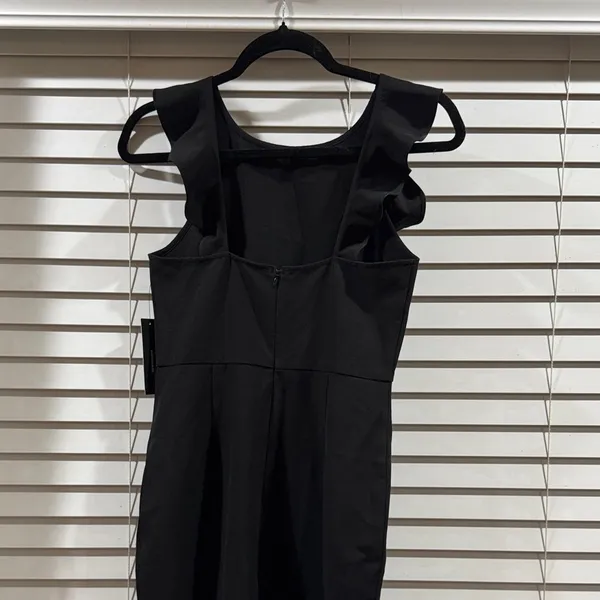 Lulu's Black Midi Ruffle Sheath Dress - Image 4