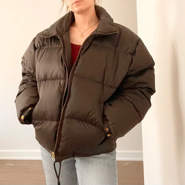 Vintage American Eagle Brown Ultra Puffer Goose Down Jacket - Image 6