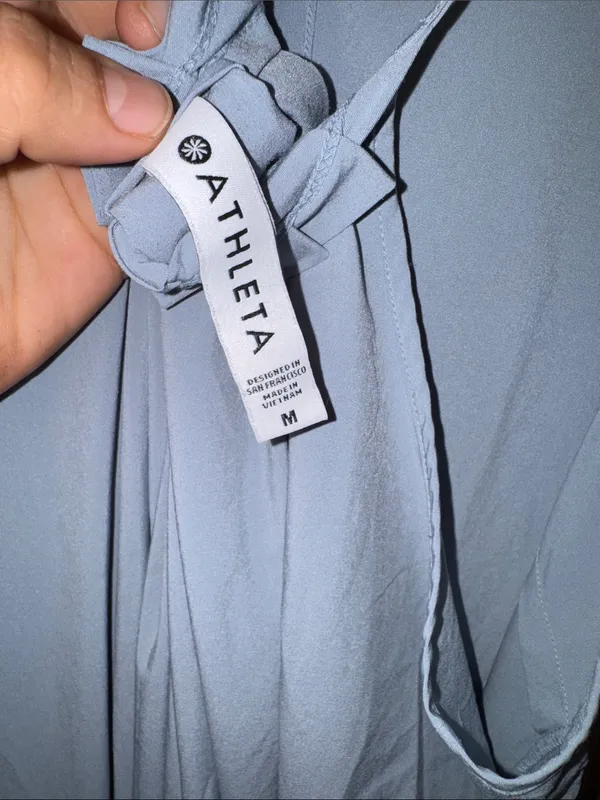 Athleta Hayes Pleated Maxi Dress in the color dusty blue - Image 7