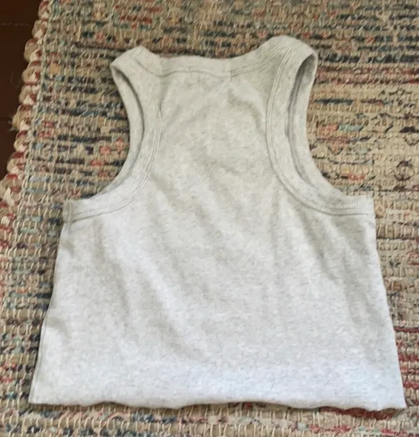 All Things Golden Ribbed Muscle Crop Gray - Image 6