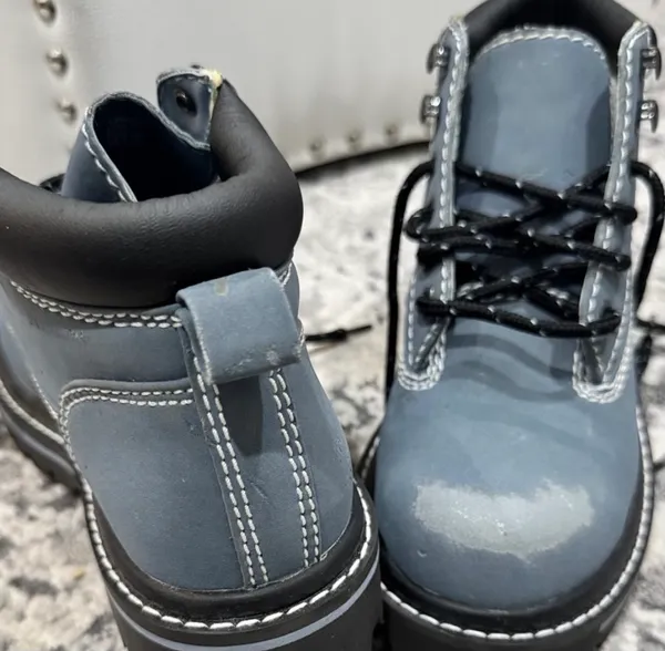 No Boundaries Blue Distressed Zip Stitch Accent Hiker Boots - Image 6