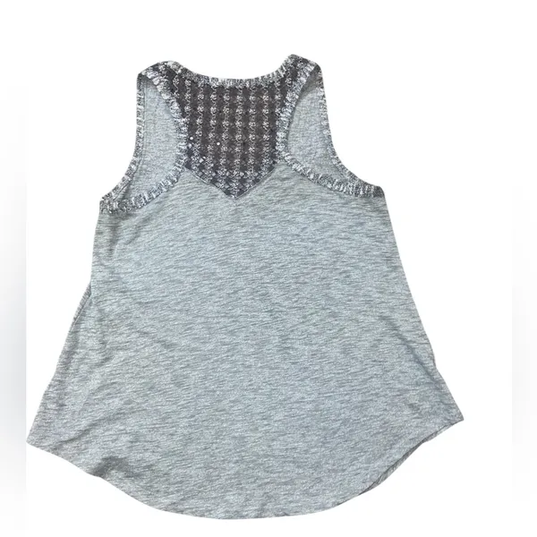 Miss Me Beaded Gray Tank Size Medium - Image 2