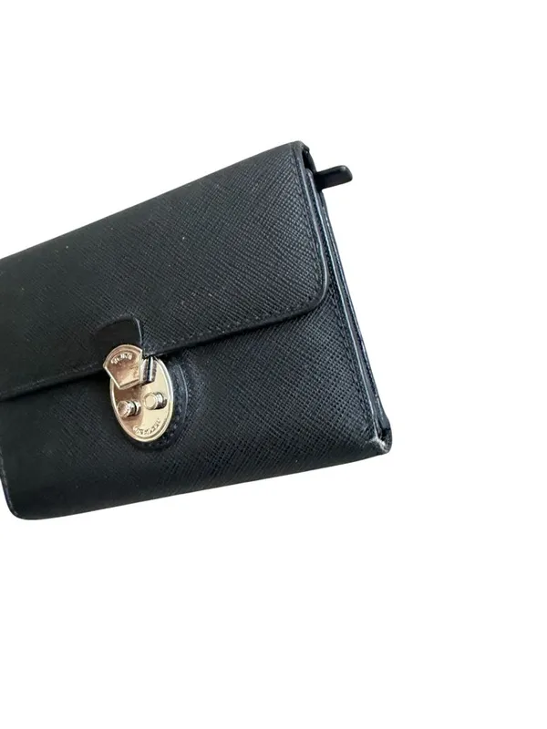 TUMI Black Leather Silver Hardware Clutch Wallet - Image 8