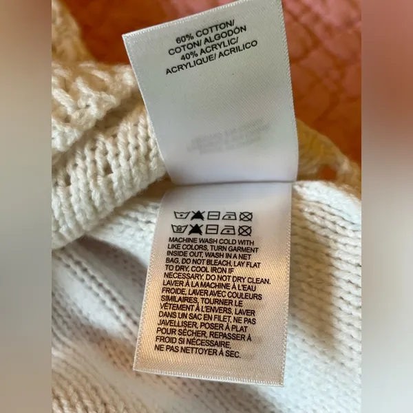 Lucky Brand Long Sleeve White Lightweight Sweater Size L Large - Image 10