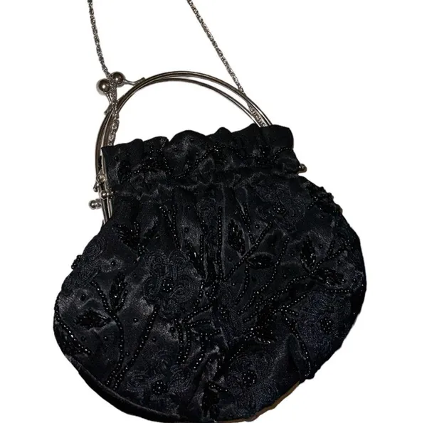 Beaded clutch purse with shoulder chain vintage - Image 3