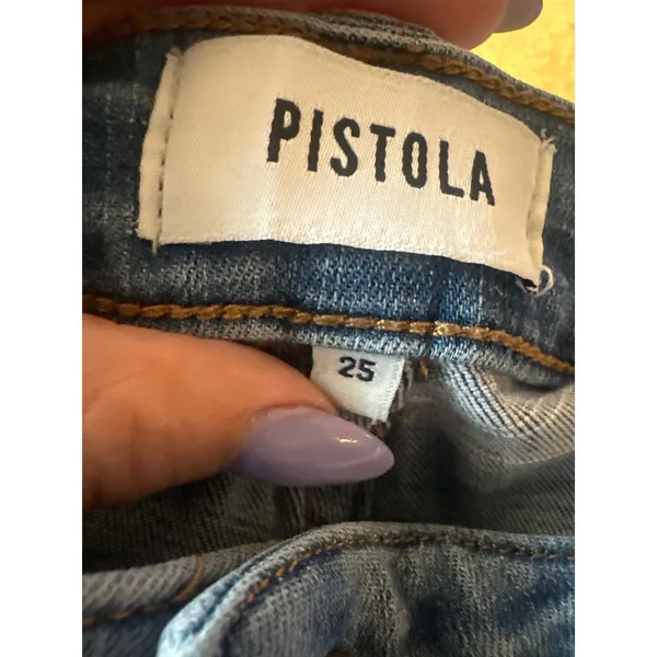 Pistola | Women's Arielle Light Wash Skinny Scissor Cut Raw Hem Jeans,‎ Size 25 - Image 5