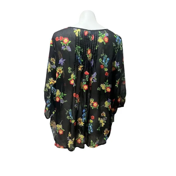Torrid Women's Floral Chiffon Blouse Size 1 Multicolor Casual - Image 8