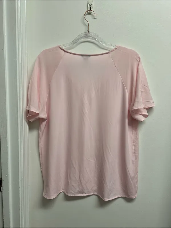 Ann Taylor Women's V-Neck Blouse - Light Pink - Image 2
