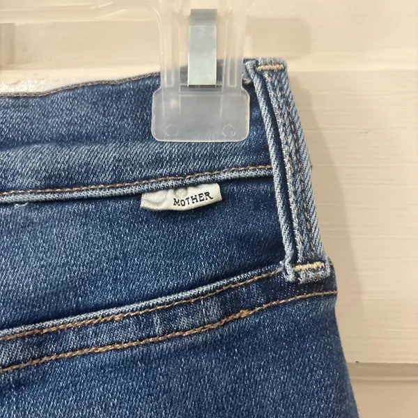 Mother The Tripper Ankle Fray Jeans 29 Blue Change Is In The Air Wash Raw Hem - Image 4