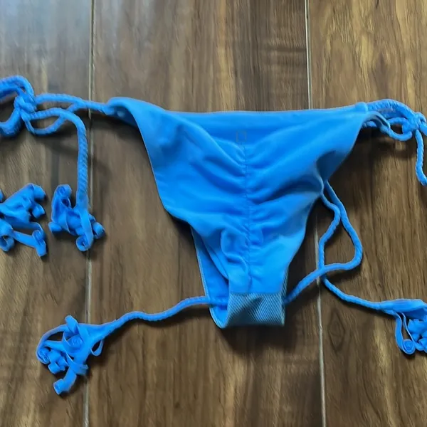 Ellejay Blue Bikini Bottom with Side Ties - Image 2