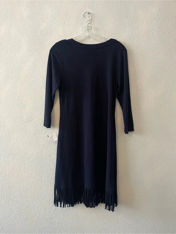 Karen Kane Dark Navy Scoop Neck Shift with‎ Fringe Trim small NEW - Image 6