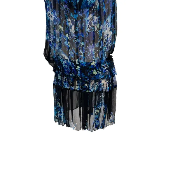 Anthropologie Tryb Dress Tunic‎ Drop Waist Floral Print Blue Size XS - Image 12