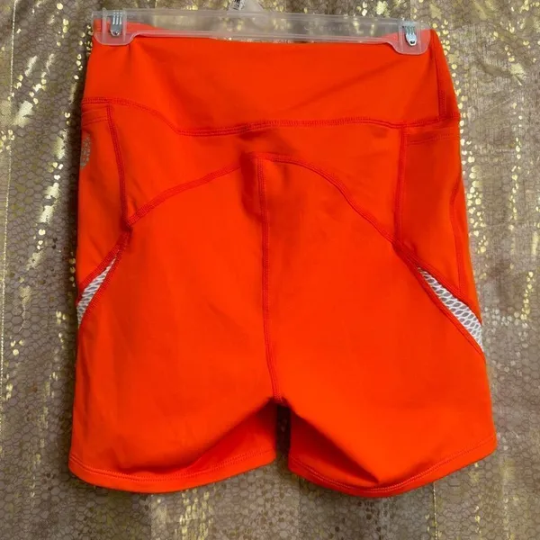 Free People Movement Space Race Orange Bike Shorts Medium NWOT - Image 2