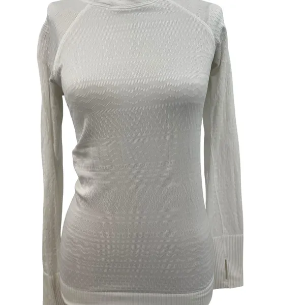 Lululemon Rest Less Hoodie‎ Long Sleeve Seamless Stretch Textured White Size 2 - Image 4