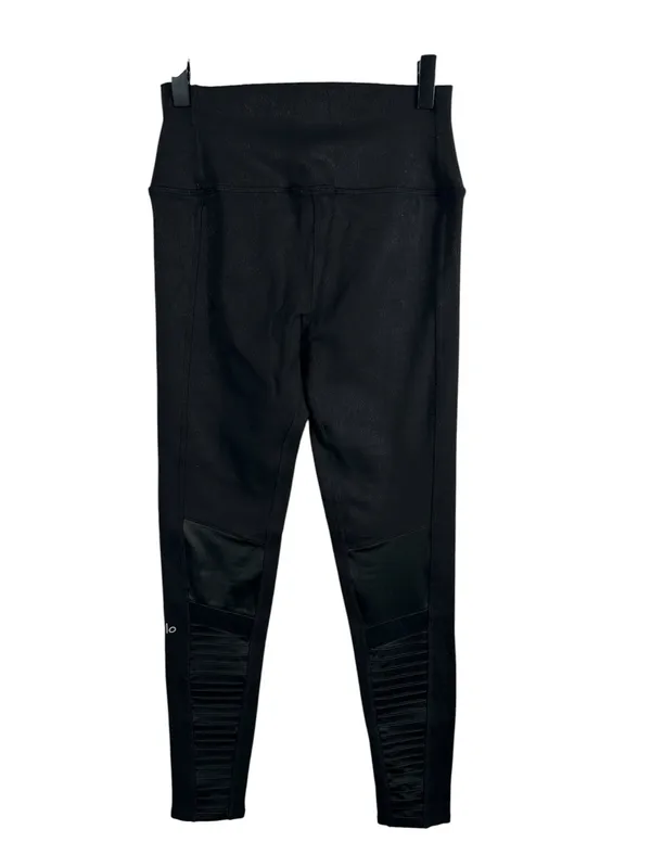 Alo‎ Yoga High-Waist Moto Legging Black Mesh Ribbed Athletic Leggings Women’s S - Image 4