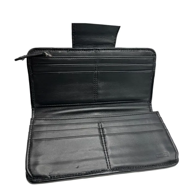COACH Black Signature Canvas Ashley Wallet - Image 5
