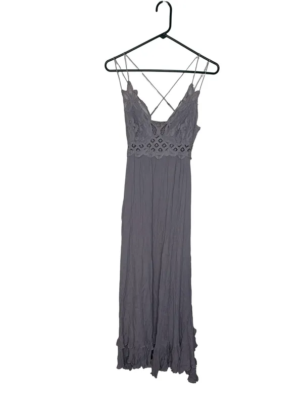 ✨ Free People FP One Adella Maxi Slip‎ Dress Purple Gray XS 🌿 - Image 3