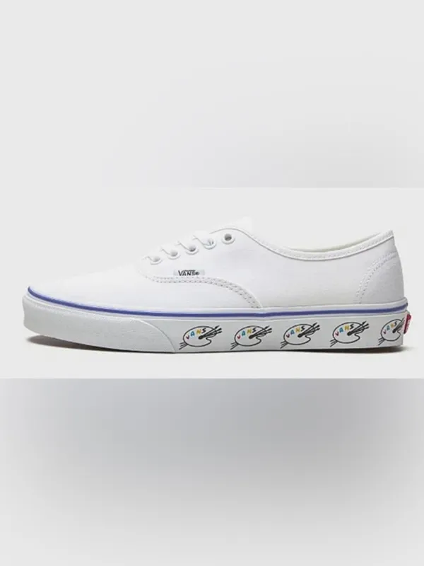 Vans Authentic Sidewall-Paint Palette Low Top Sneakers In True White Canvas - Image 6