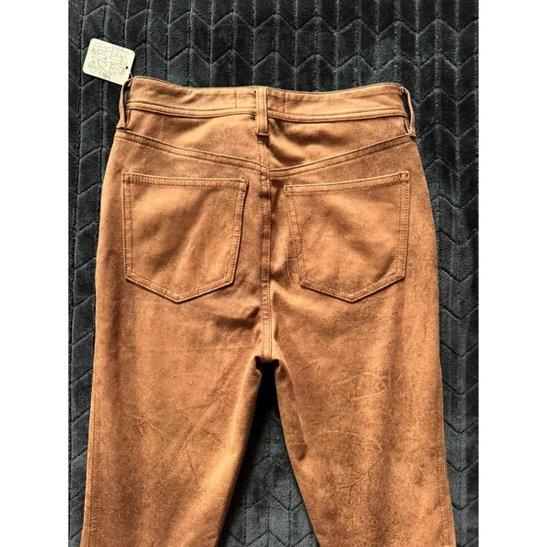 We The Free‎ Brown Faux Suede Skinny Pants Distressed Look Size 27 NWT - Image 6
