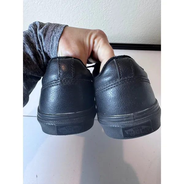 Vans Atwood Low Top Sneakers Size‎ 8 Black Leather Lace Up Minimalist Goth - Image 4