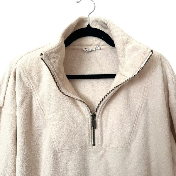 THE UPSIDE Regatta Jerome Quarter Zip Terry Sweatshirt White Medium‎ - Image 4