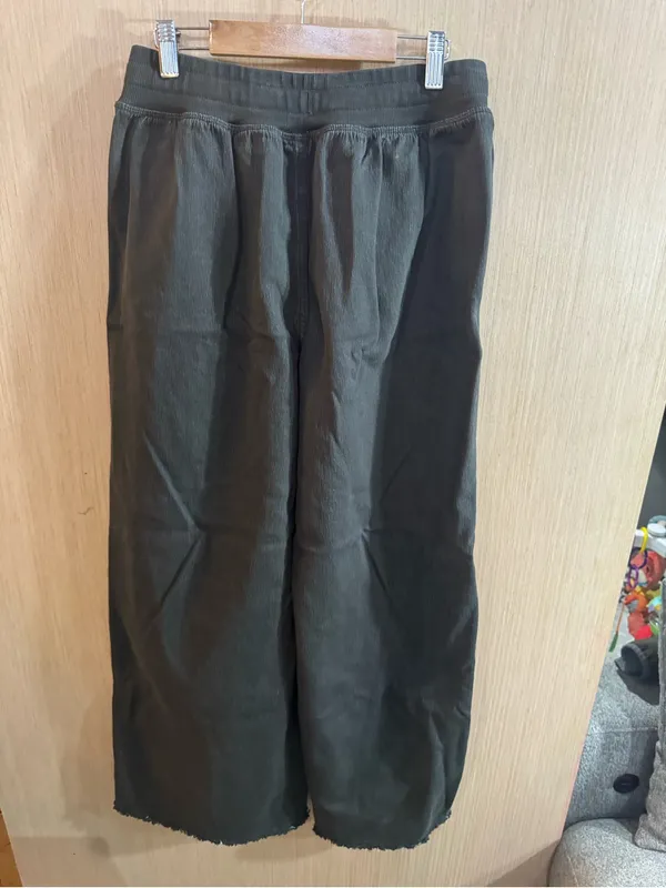 Women’s Aerie Dark Grey Oversized Wide Leg Drawstring Pants Size Small - Image 2