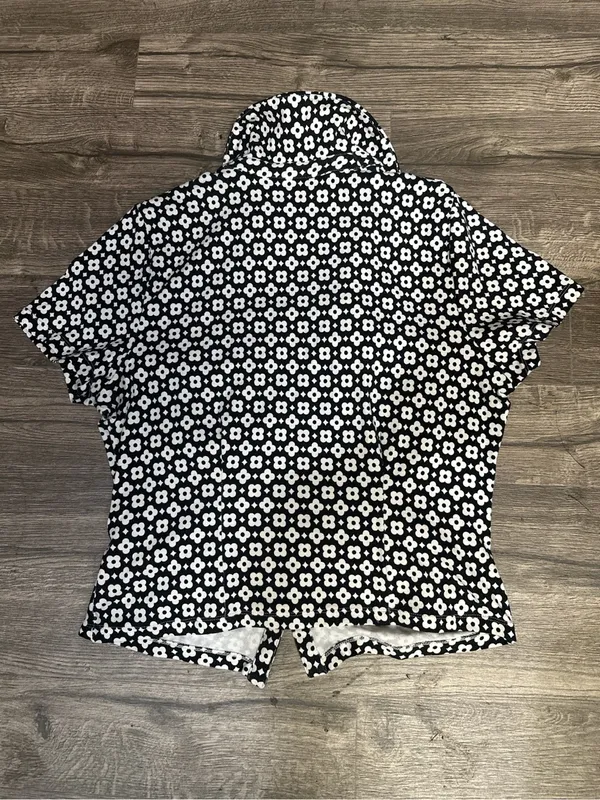 Maeve Anthropologie Floral Ruched Button Front Crop Blouse XL - Image 3