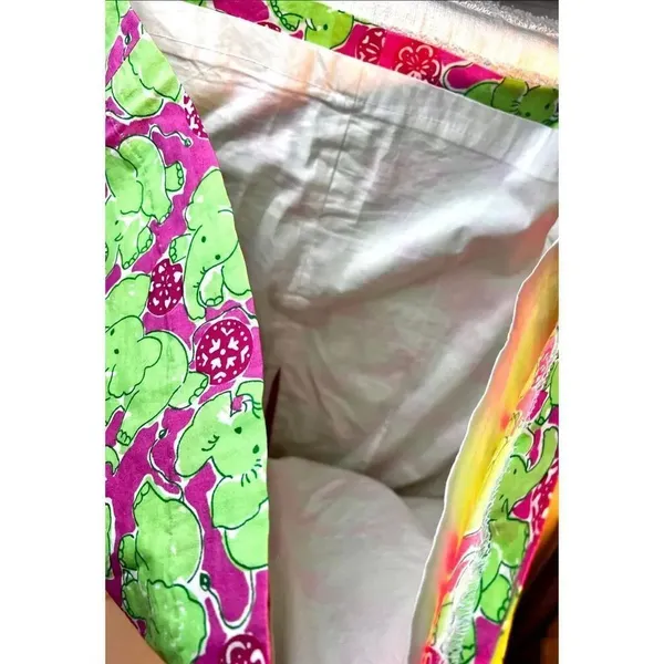 Key West Pink & Green Elephant Print Sundress Dress Fully Lined Size 10 - Image 4