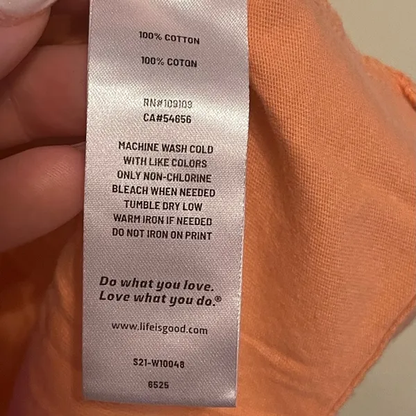 Life is Good Orange Rocket Dog and Daisy V-Neck Tee Size Medium - Image 4
