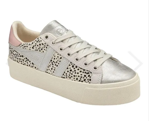 Gola Orchid orchid platform tropic cheetah, silver and pink sneakers size 7 - Image 2
