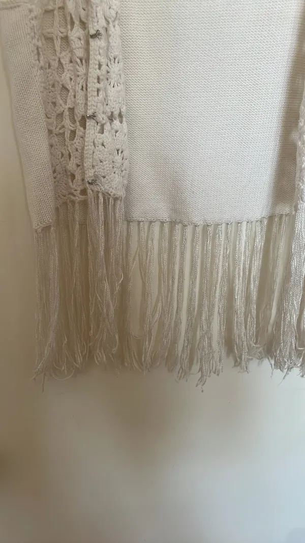 White Boho Fringe Top - Image 2