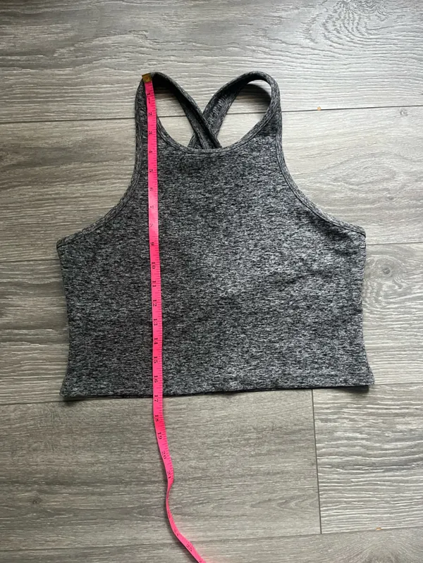 Beyond Yoga Gray Space Dye Longline Shelf Bra Cropped Tank Crossover Straps XL - Image 8