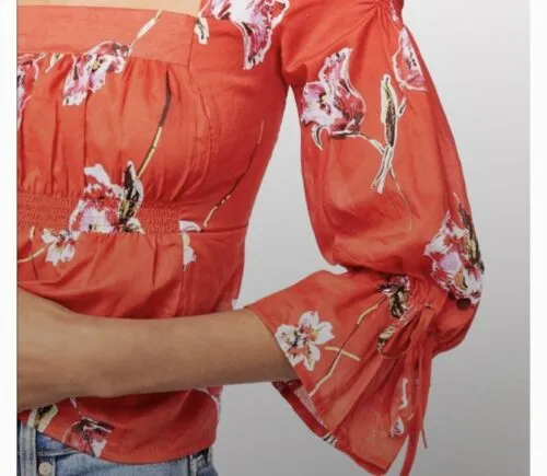 Free People Cherish The‎ Light Floral Blouse Sz S - Image 3