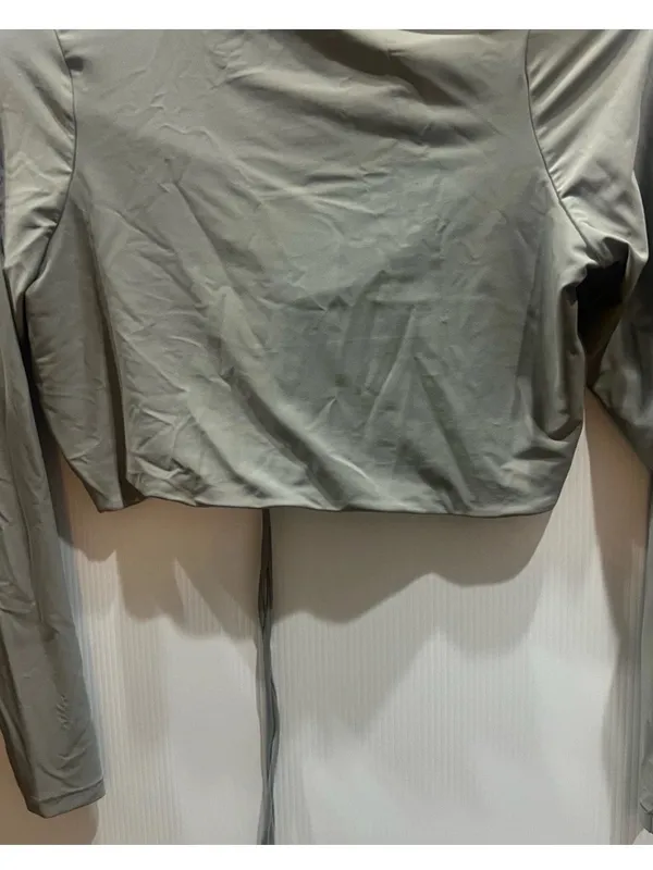 NEW SKIMS Size 2X Chrome Gray Cropped long Slevr - Image 5