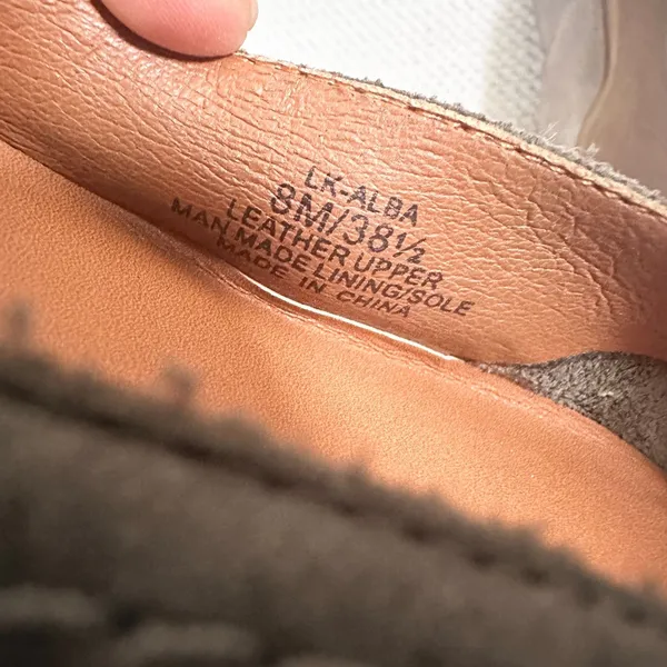 Lucky Brand Alba Taupe Gray Shimmer Suede Leather Squared Toe Ballet Flats 8 - Image 8