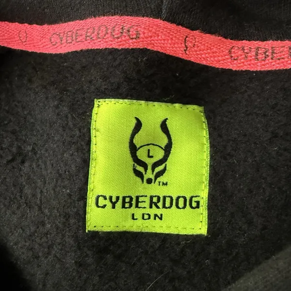 Cyberdog London Hoodie L Cropped Snake‎ Moon Alien Constellation Cyber Goth Rave - Image 8