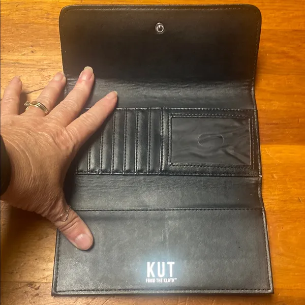 Kut from the Kloth Black and White Striped Wallet - Image 3