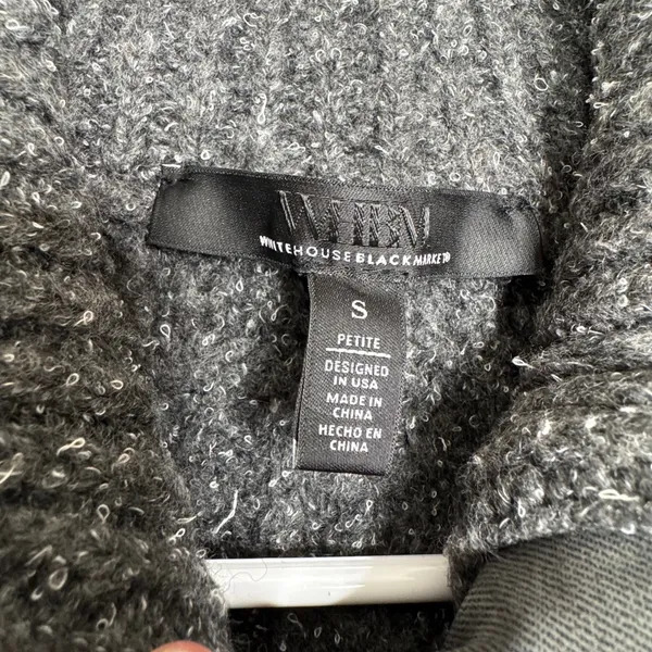 White House | Black Market Women Grey Sleeveless‎ Sweater Tunic Vest SP Textured Layer Minimalist Fall - Image 8