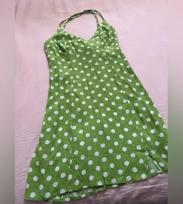 Kimchi Blue green and white Polka Dot Dress - Image 3