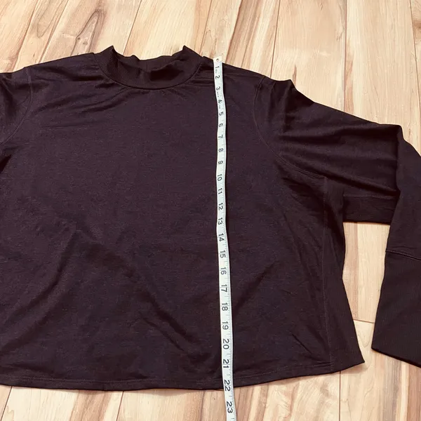 Old Navy Women’s Sz 3X Active CozeCore Long-Sleeve Cropped Rib-Paneled Top Brown - Image 5