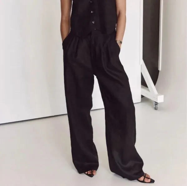 ✨DISSH Norah Linen Blend Black Sz 2 Pants✨ - Image 3