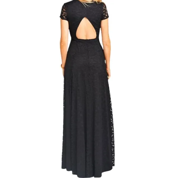 Show Me Your Mumu Eleanor‎ Lace Black Maxi Dress Size Small Short Sleeve NEW - Image 3