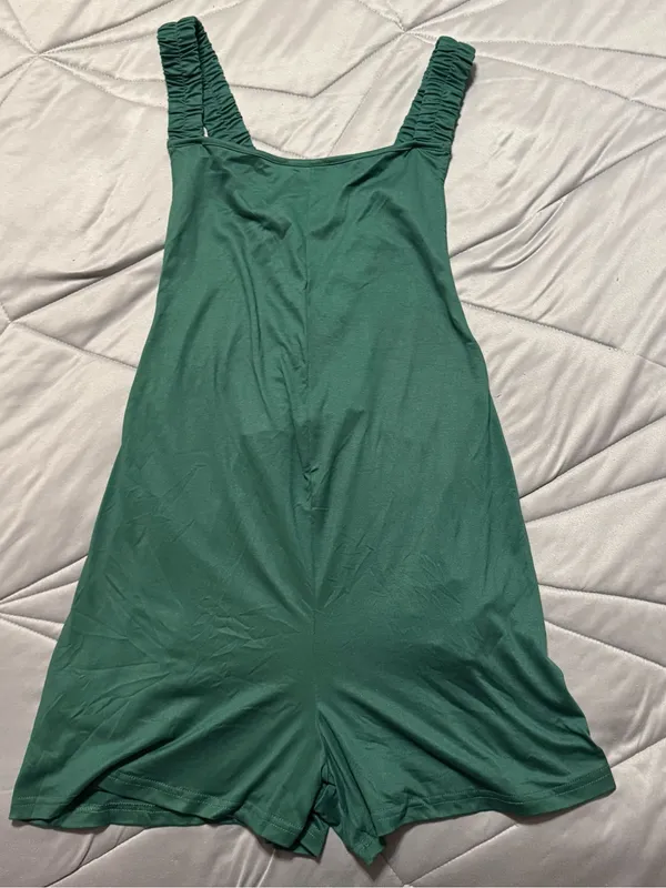 Kohl's Maternity Romper Green Pocket Stretch Jumpsuit NWT - Image 6