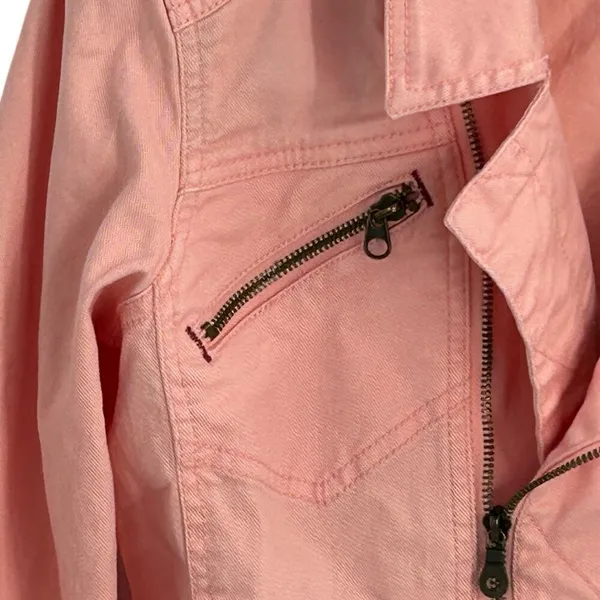 Sanctuary Motto Coral Pink Denim Jacket Size L - Image 16
